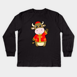 Ox Zodiac Kids Long Sleeve T-Shirt